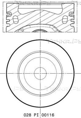 Поршень Mahle для Volkswagen Touran II 2010-2015. Артикул 028 PI 00116 000