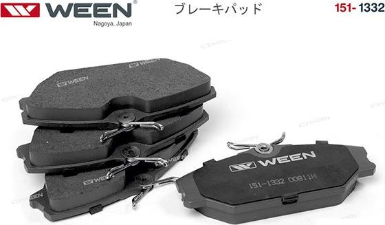 Тормозные колодки WEEN передние для Renault Safrane I 1999-2000. Артикул 151-1332