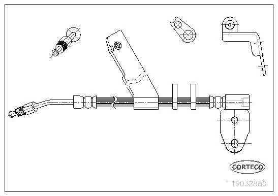 Тормозной шланг Corteco задний правый для Chrysler Neon I 1994-1999. Артикул 19032880