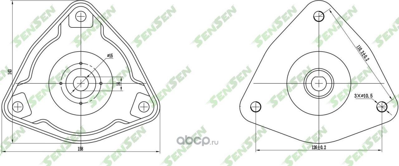ОПОРА АМОРТИЗАТОРА HYUNDAI (I30 FD) (2007-) FRONT (Sensen). Артикул M61015