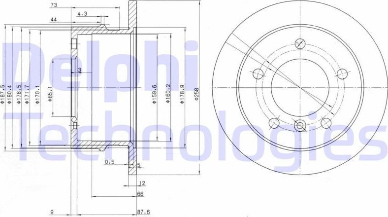 Тормозной диск Delphi. Артикул BG3235