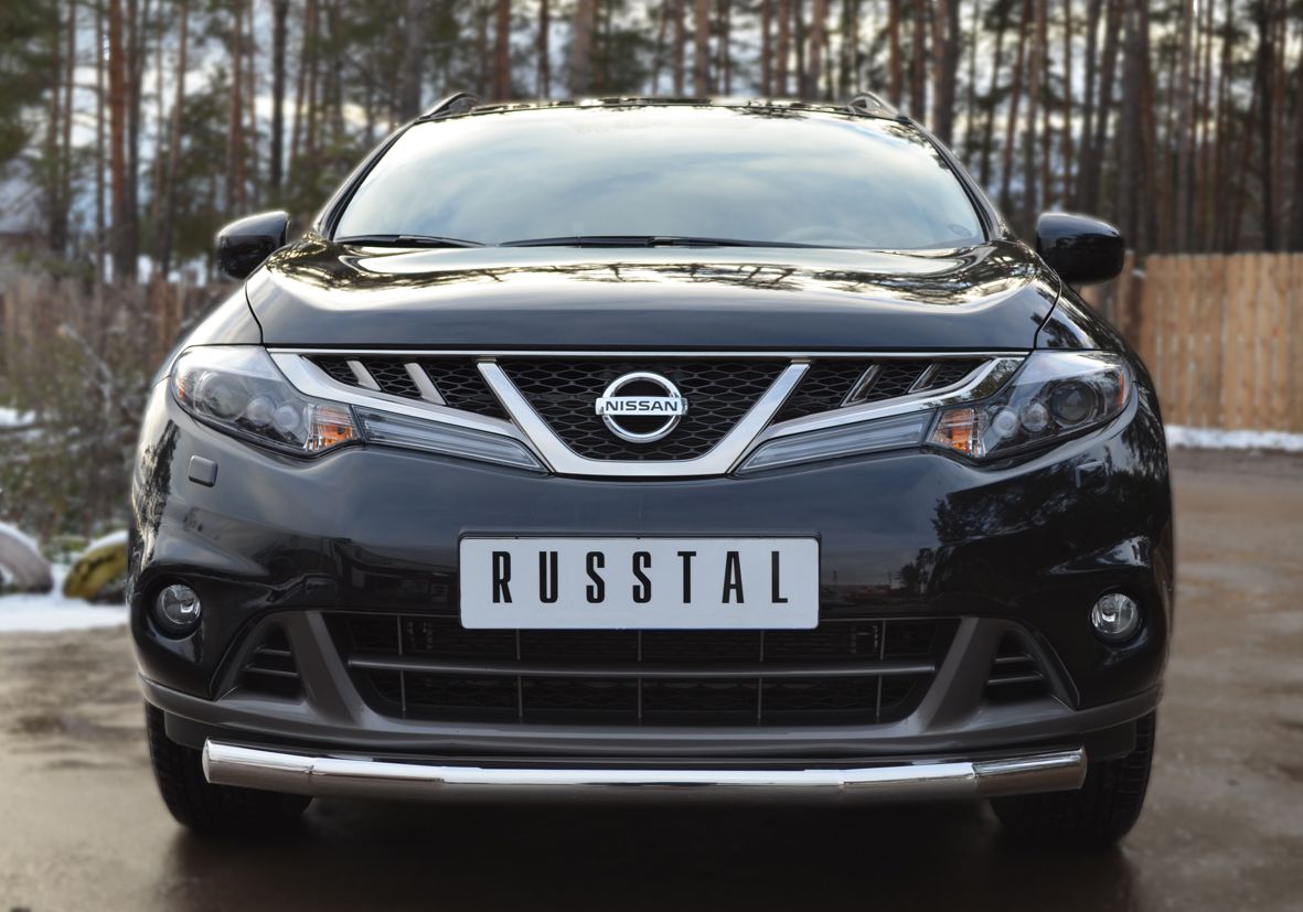 Защита RusStal переднего бампера d76 (5 секций) для Nissan Murano Z51 2010-2015. Артикул NMZ-001082