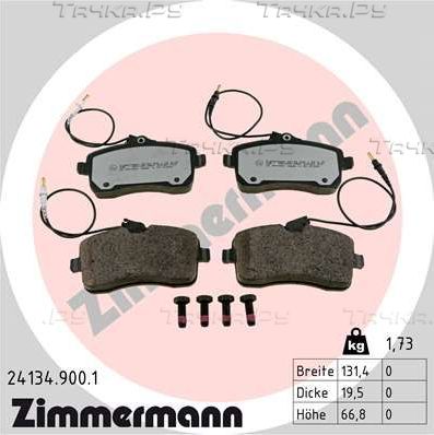 Тормозные колодки Zimmermann rd:z. Артикул 24134.900.1