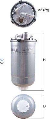 Топливный фильтр Mahle. Артикул KL 157/1D
