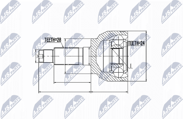 Шрус внутренний (граната) NTY передний для Mazda 5 II (CW) 2010-2015. Артикул NPZ-MZ-046
