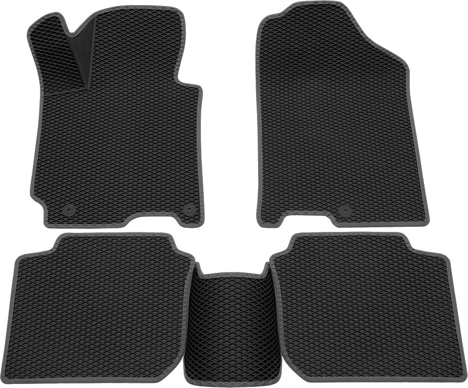 Коврики Rezkon 3D EVA ромб резиновые для салона Hyundai Elantra V 2011-2016 Серый кант. Артикул 9220015202