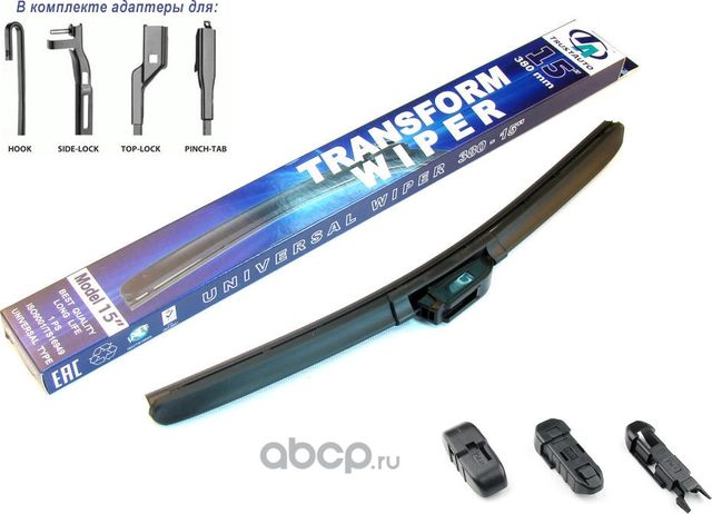 Щётка стеклоочистителя универсальная с адаптерами (TA) TA-15UC (Trustauto). Артикул TA15UC