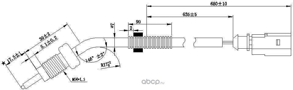 Датчик температуры выхлопных газов VW TIGUAN 2.0 TDI/ GOLF VI 1.6 TDI/ PASSAT 2.0 TDI 16V/ TOURAN 1. (Magtechnic). Артикул mag0056og