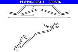 Пружина тормозного суппорта ATE передний для Toyota Yaris II 2005-2012. Артикул 11.8116-0264.1