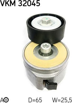 Натяжной ролик (натяжитель) приводного поликлинового ремня SKF. Артикул VKM 32045