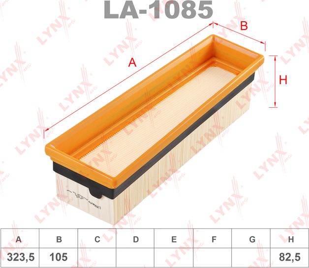 Воздушный фильтр LYNXauto. Артикул LA-1085