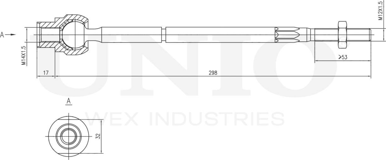 Тяга рулевая (Unio). Артикул SSP-30053