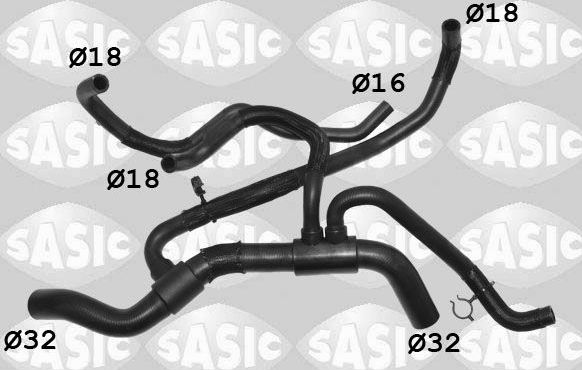 Патрубок радиатора (системы охлаждения) Sasic. Артикул 3404416