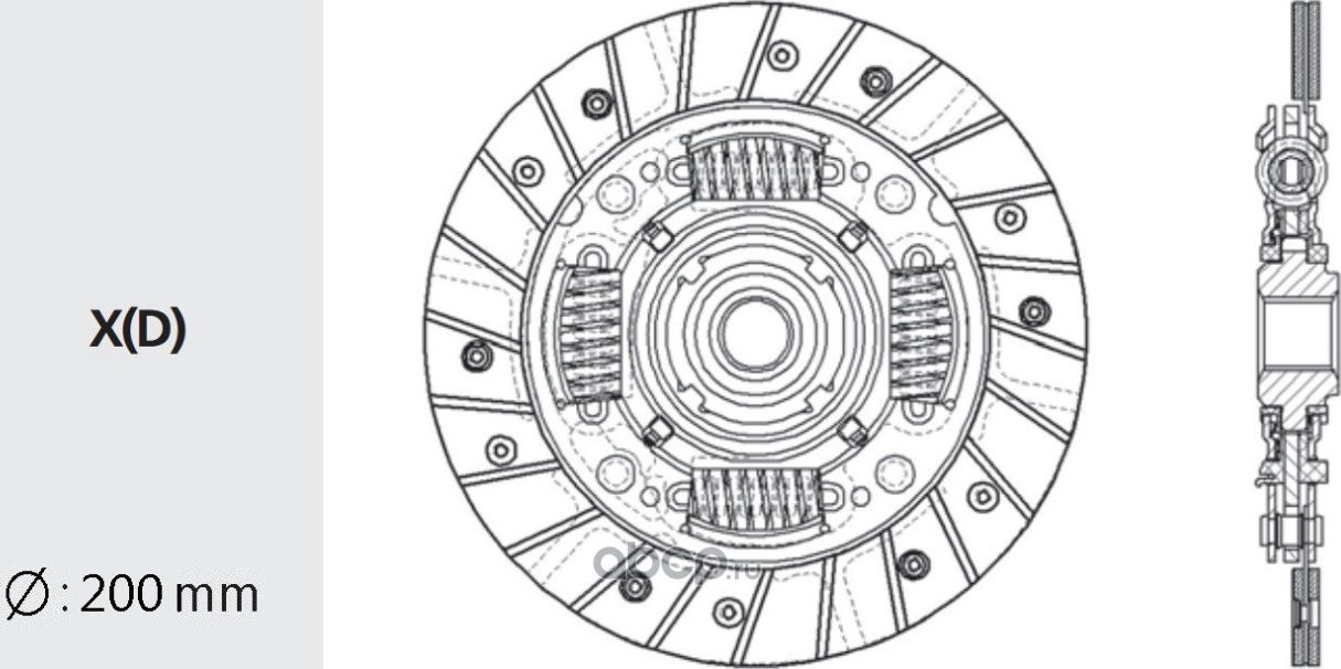 Диск сцепления NISSAN Note (E11),Tiida (C11),Qashqai (J10E) (1.6) (200мм) VALEO Valeo. Артикул NS68