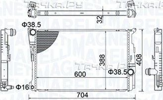 Радиатор охлаждения двигателя Magneti Marelli для BMW X3 II (F25) 2010-2017. Артикул 350213155200