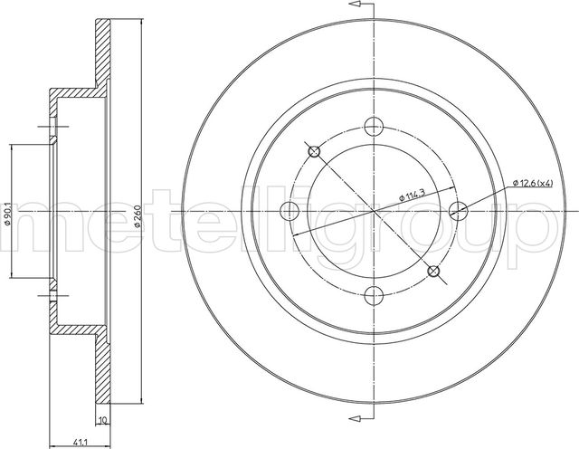 Тормозной диск Metelli. Артикул 23-0434C