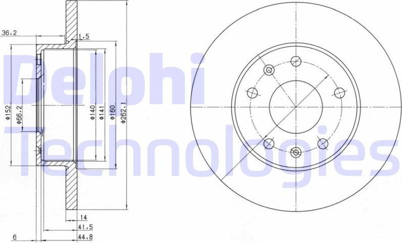 Тормозной диск Delphi. Артикул BG3426
