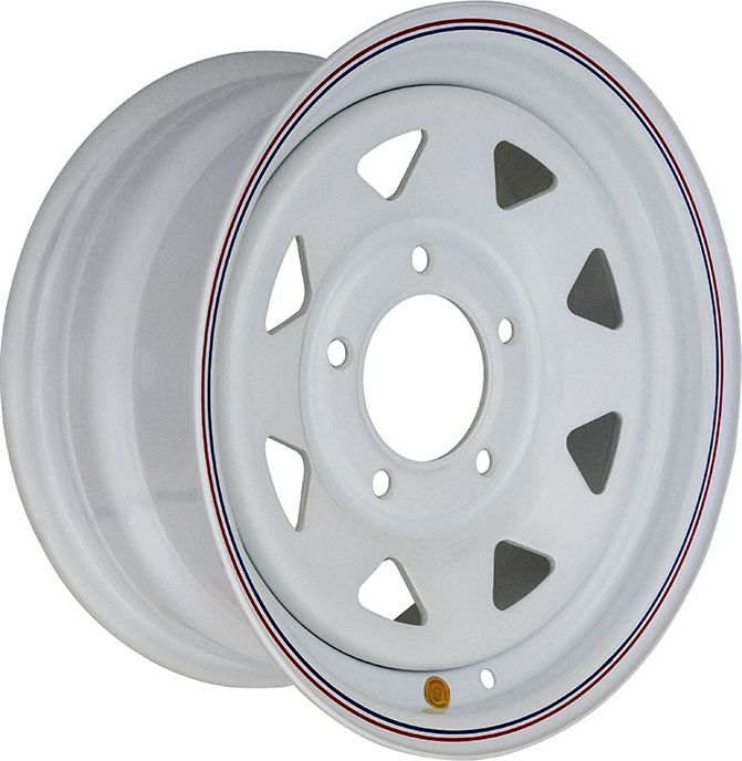 Колёсный диск OFF-ROAD Wheels усиленный стальной белый 5x139,7 7xR15 d98.5 ET+25 для ВАЗ 2121, 4х4 1977-2026 (треугольник). Артикул 1570-539985WH+25A17X