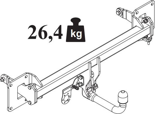 Фаркоп Auto-Hak для Mercedes-Benz GLS-Класс Х167 2019-2026. Быстросъемный крюк. Артикул D 61V
