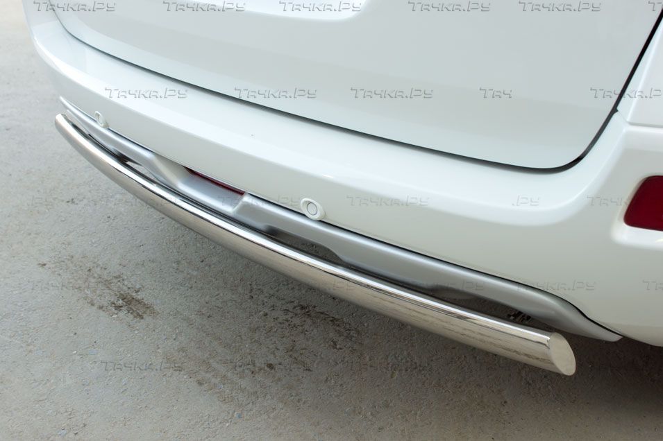 Защита RusStal заднего бампера d75х42 овал для Renault Koleos 2012-2026. Артикул RKZ-000591