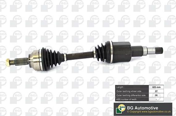 Полуось (привод в сборе, приводной вал) BGA. Артикул DS3300L