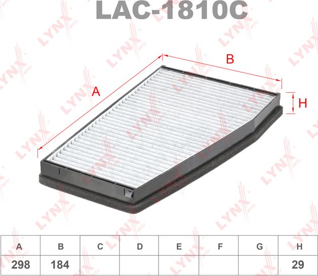 Салонный фильтр LYNXauto. Артикул LAC-1810C
