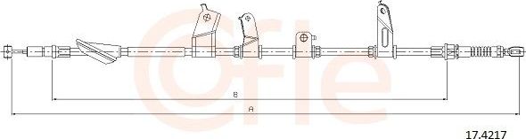 Трос ручника (тросик ручного тормоза) Cofle. Артикул 92.17.4217