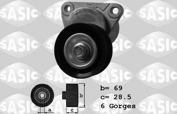 Натяжной ролик (натяжитель) приводного клинового зубчатого ремня Sasic. Артикул 1626102