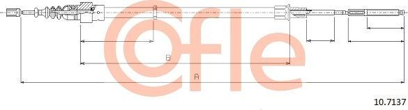 Трос ручника (тросик ручного тормоза) Cofle. Артикул 92.10.7137