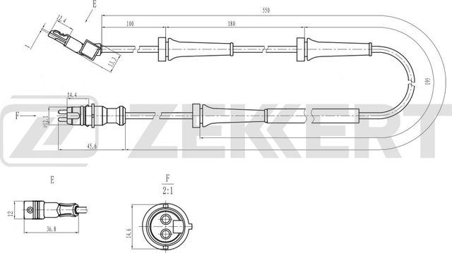 Датчик ABS Zekkert передний для Renault Vel Satis I 2002-2009. Артикул SE-6222