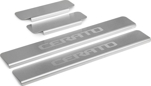 Накладки Rival на пороги (с надписью) для Kia Cerato III 2013-09.2018. Артикул NP.2805.3