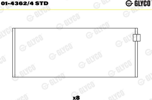 Вкладыши шатунные Glyco для Citroen Saxo 1996-2003. Артикул 01-4362/4 STD