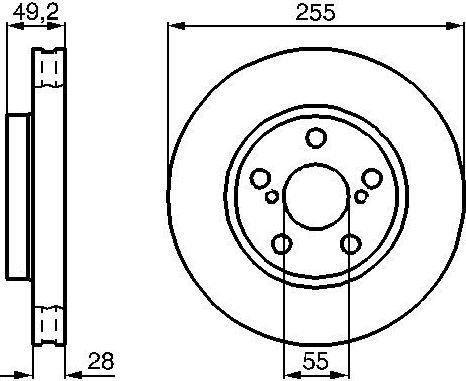 Тормозной диск Bosch передний для Toyota Carina E 1995-1997. Артикул 0 986 478 858