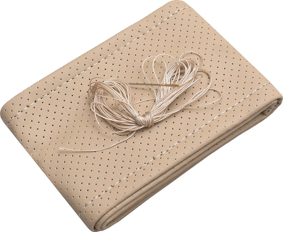 Оплётка на руль Rezkon (размер M, экокожа перф., цвет БЕЖЕВЫЙ). Артикул 8001025015