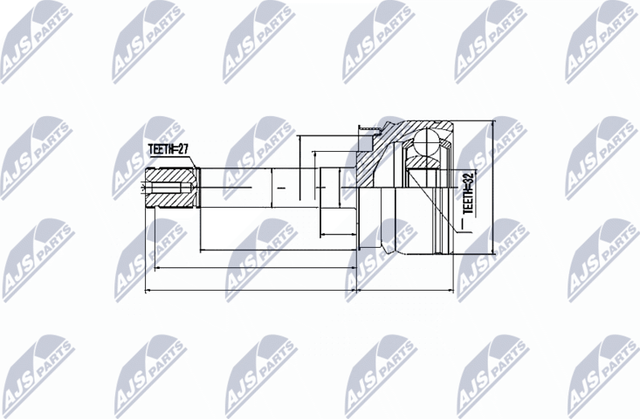 Шрус внутренний (граната) NTY передний для Nissan Terrano II 1993-2007. Артикул NPZ-NS-051