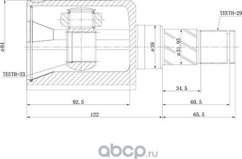 ШРУС ВНУТРЕННИЙ NISSAN QASHQAI J10E, X-TRAIL T31, - L (Zikmar). Артикул Z88634R