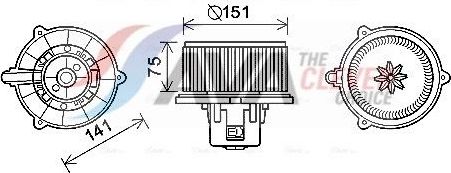 Вентилятор, мотор печки (отопителя) салона AVA для Kia Cerato I 2004-2009. Артикул KA8247