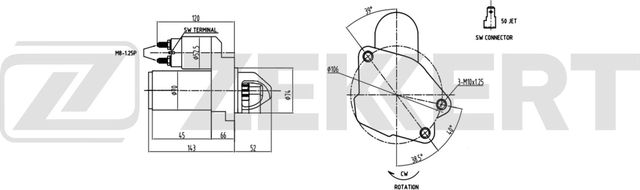 Стартер Zekkert для Mazda 3 I (BK) 2003-2009. Артикул AN-1070