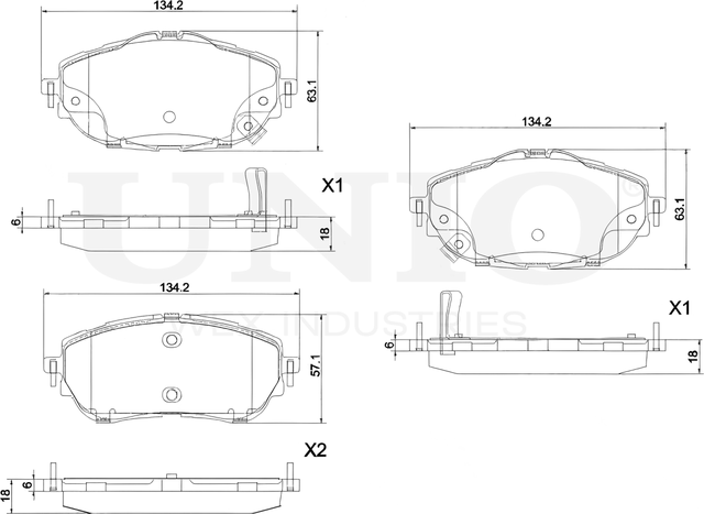 Колодки тормозные диск. передние Toyota Corolla (E170,E180) 13-, Auris (E180) 12- (Unio). Артикул BRP-20116