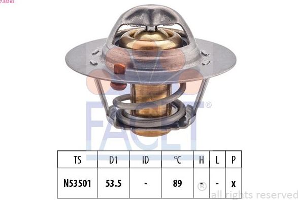 Термостат Facet Made in Italy - OE Equivalent. Артикул 7.8416S
