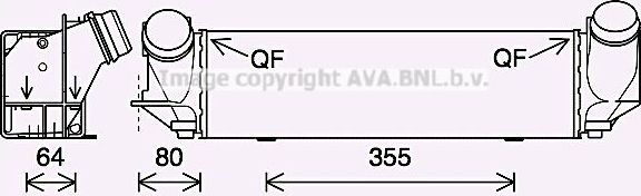 Интеркулер AVA для BMW 5 VI (F10/F11/F07) 2010-2016. Артикул BW4562