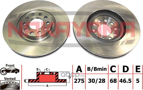 Диск тормозной (Nakayama). Артикул Q4654