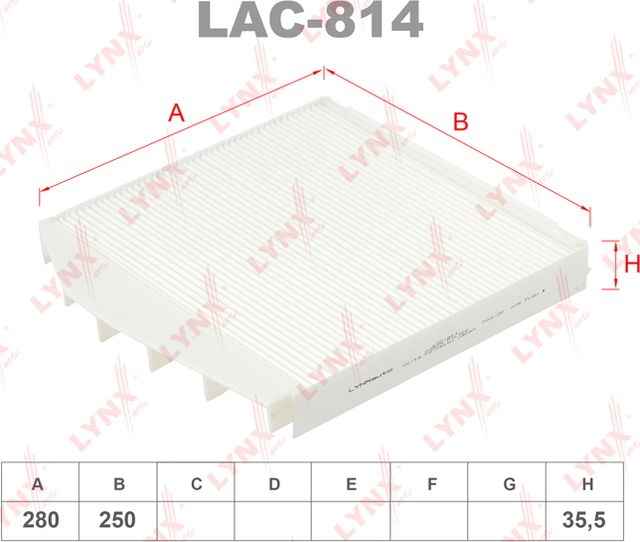 Салонный фильтр LYNXauto для Volvo XC90 I 2002-2014. Артикул LAC-814