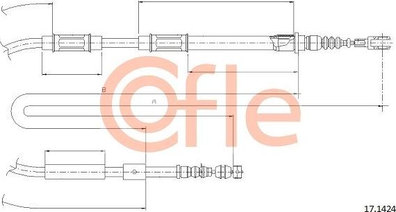 Трос ручника (тросик ручного тормоза) Cofle. Артикул 92.17.1424