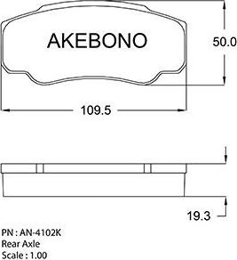 Тормозные колодки Akebono Standard. Артикул AN-4102K