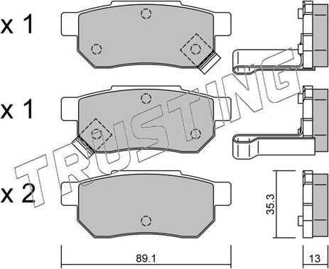 Тормозные колодки Trusting задние для MG ZR 2001-2005. Артикул 173.1