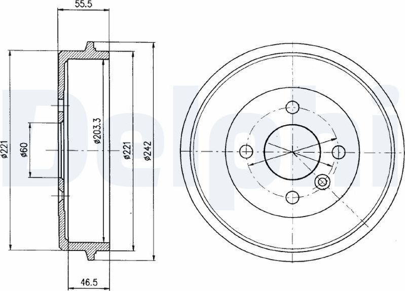 Тормозной барабан Delphi. Артикул BF346