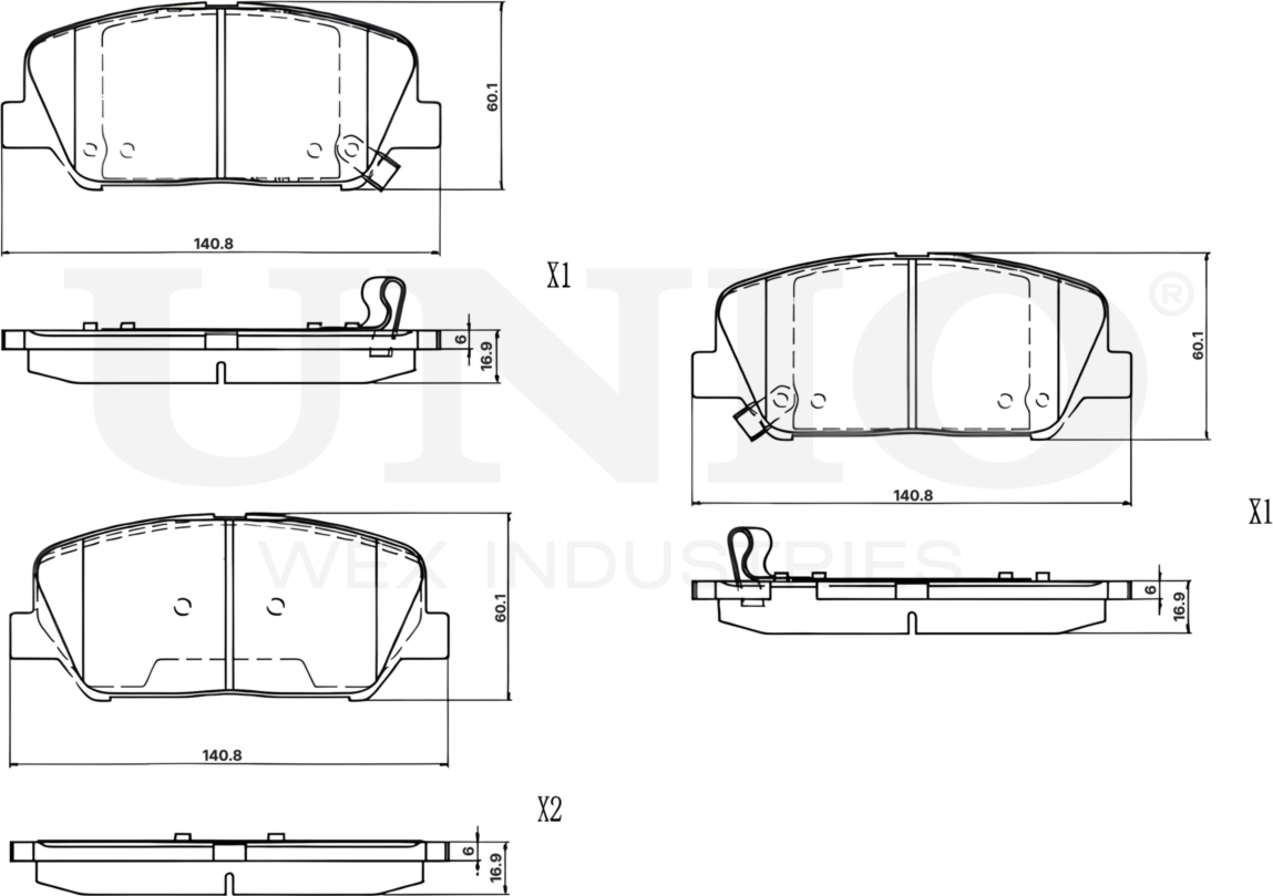 Колодки тормозные дисковые, комплект (Unio). Артикул BRP-20270