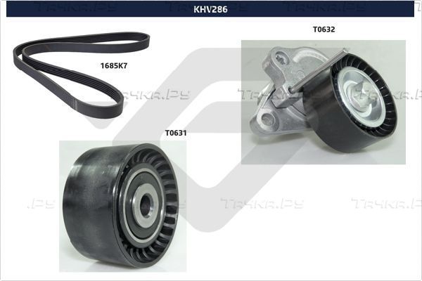 Приводной ремень поликлиновой с роликами (комплект) Hutchinson для Renault Trafic II 2006-2014. Артикул KHV 286