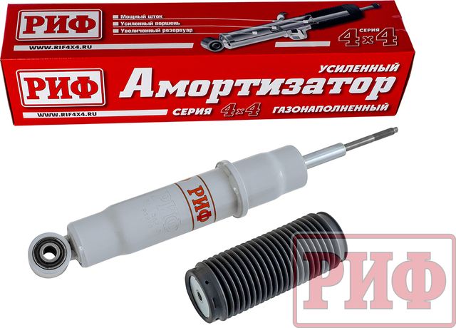 Амортизатор РИФ газовый передний штатный для Mitsubishi Pajero IV 2006-2015. Лифт 0-40 мм. Артикул SAG245